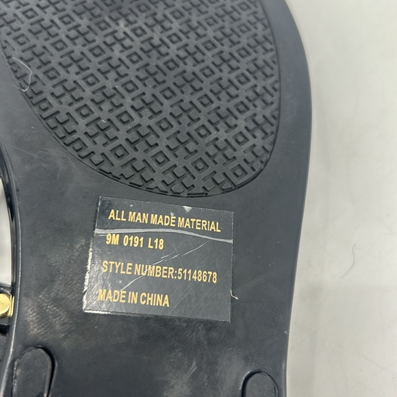 Tory Burch Mini Miller Iconic Jelly Thong T- Strap Embellished Logo Sandals - Picture 6 of 9